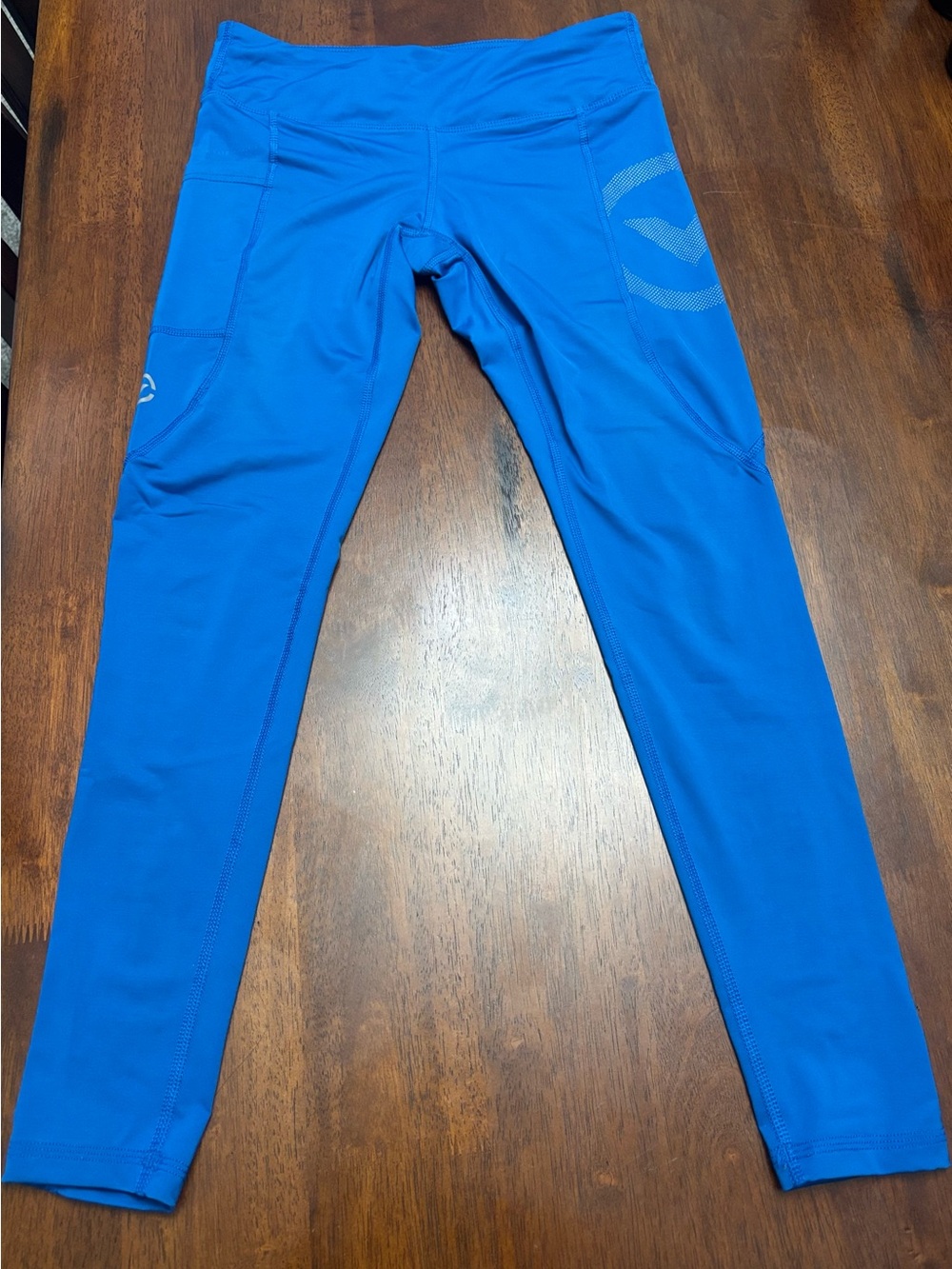 Virus Bright Blue Performance Leggings with Side Logo
